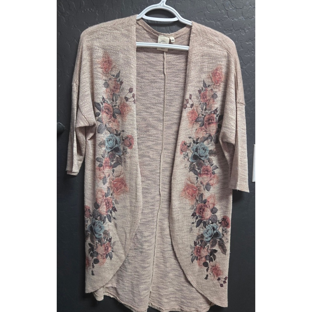 Boho Cottagecore Rose Print Thin Cardigan Romantic Prairie Free Spirit Whimsy.